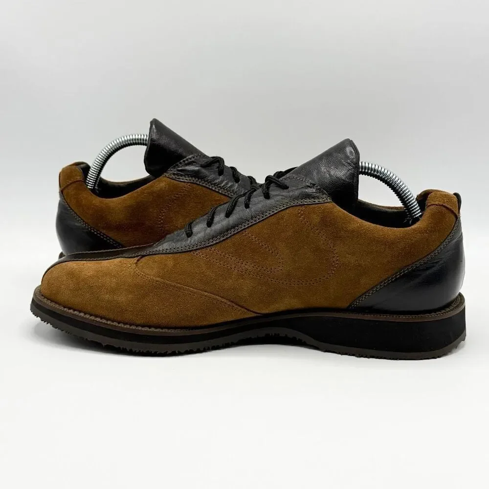 Lucan Fashion Brown Black Leather Suede Derby Shoes Made in Italy - Men’s EU 42